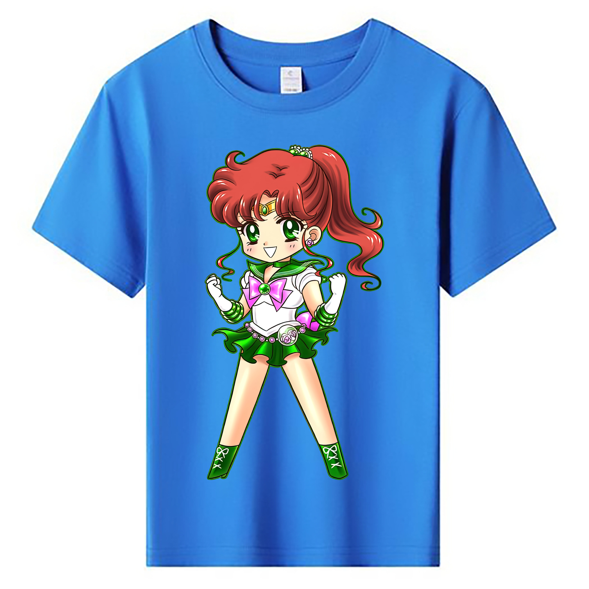 （画像用） 美少女戦士セーラームーン 木野 まこと きの まこと Sailor Moon Kino Makoto （セーラージュピター；Sailor Jupiter） 綿100％キッズTシャツ（フロントプリント）